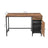 Computer Desk - Metal - Rustic Brown - Features Drawer and Cabinet