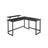 L-Shaped Writing Desk - Wood - Rustic Brown and Black - Industrial Corner Design with Monitor Stand