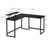 L-Shaped Desk - Wood - Rustic Brown and Black