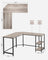 Corner Desk - Wood - Rustic Brown - Space-Saving L-Shaped Workstation with Shelf