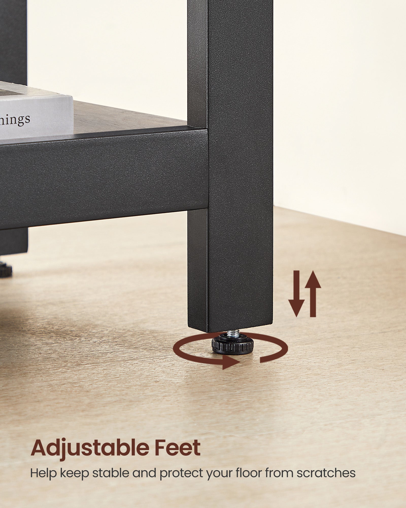 Corner Desk - Wood - Rustic Brown - Space-Saving L-Shaped Workstation with Shelf