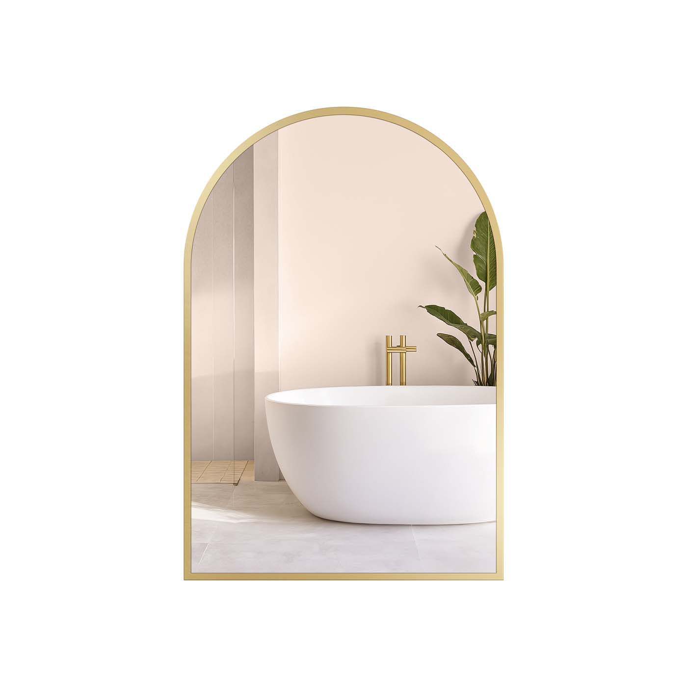 Arched Wall Mirror - Aluminium - Ink Black - Safety Film
