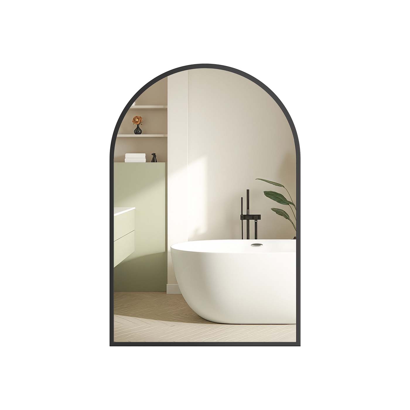 Arched Wall Mirror - Aluminium - Ink Black - Safety Film