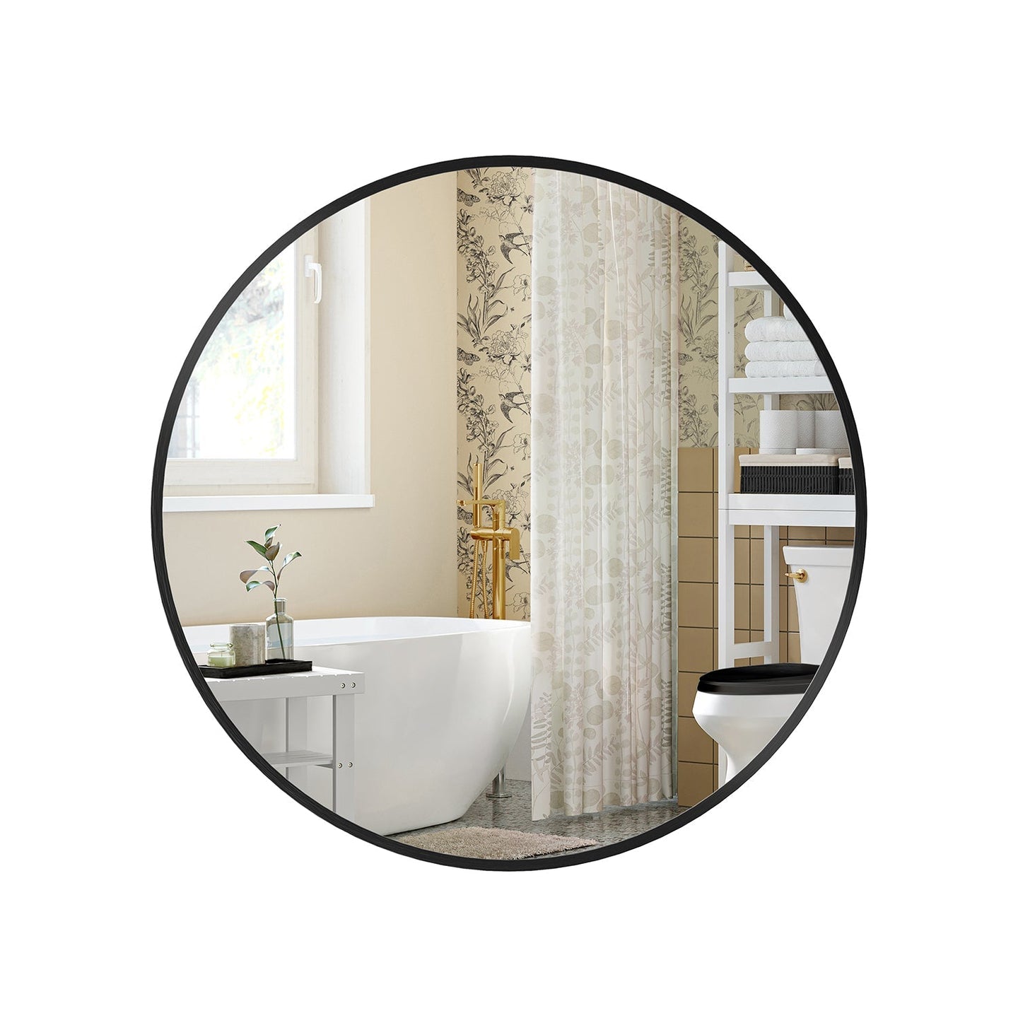 Round Wall Mirror - 50 cm - Metal - Easy to Install