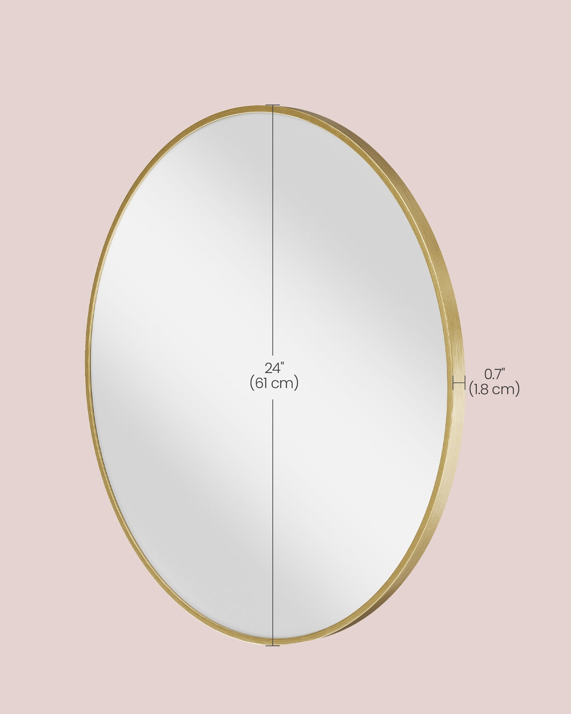 Round Mirror - Aluminium Alloy and Glass - Metallic Gold