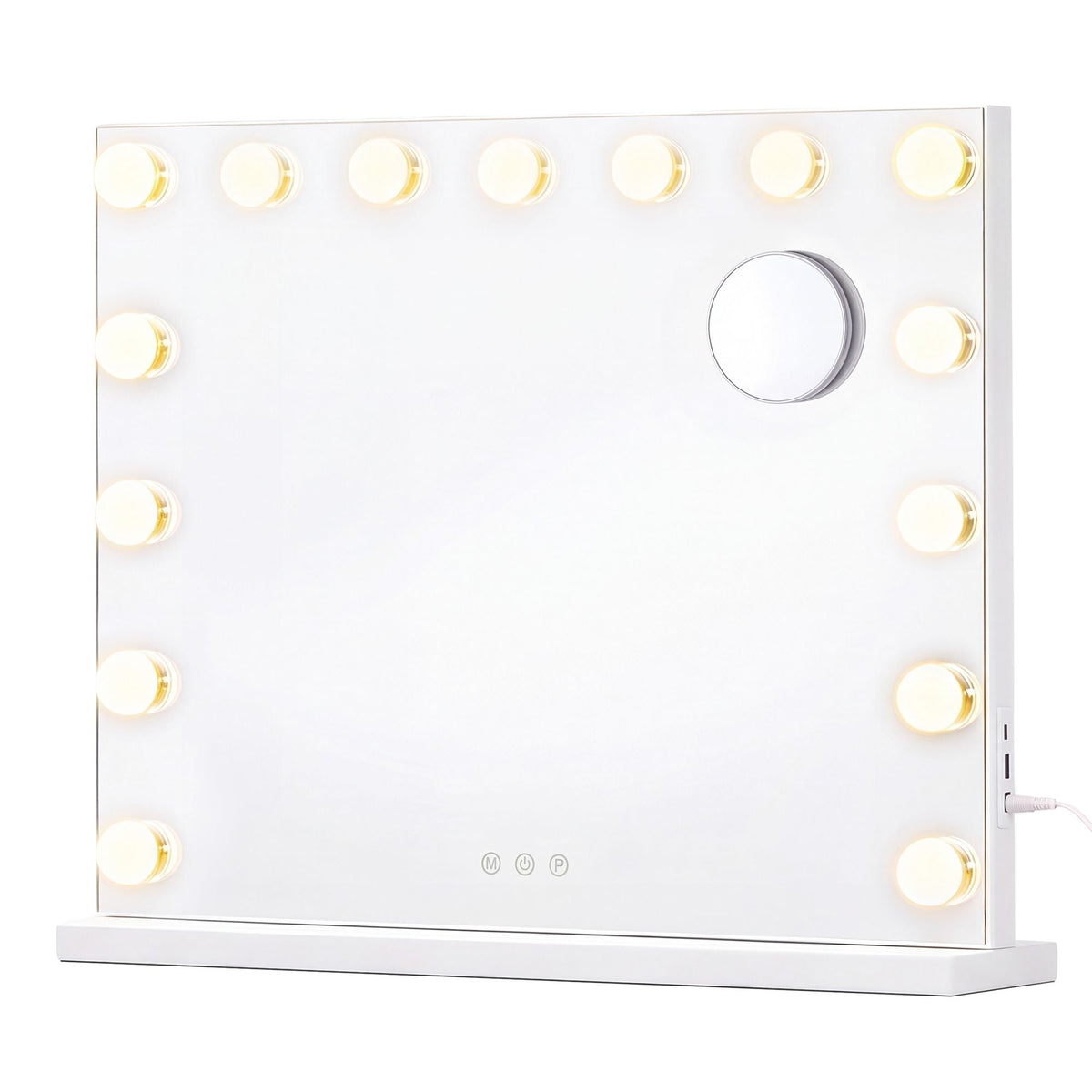 Hollywood Mirror - With Dimmable LED Lights - Matte White - 48 x 58 x 5.7 cm