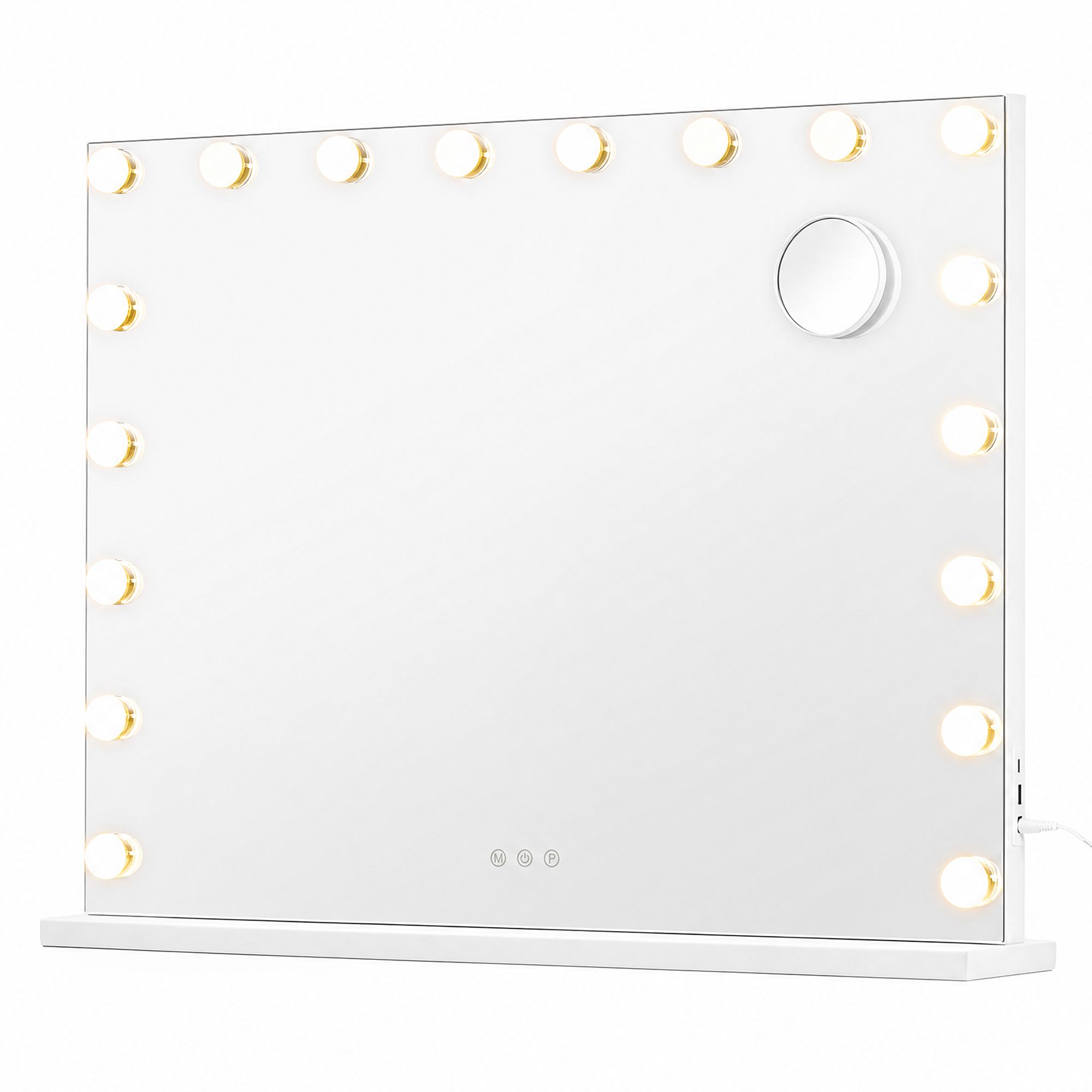Hollywood Mirror - With Dimmable LED Lights - Matte White - 62 x 80 x 5.7 cm