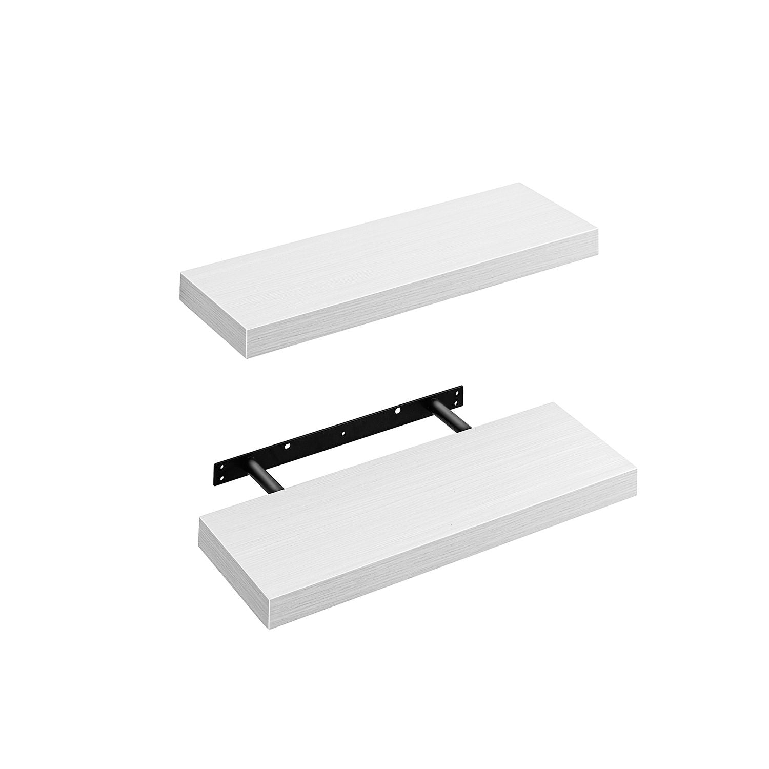 Floating Wall Shelf - Engineered Wood - Maple White - Versatile Display for Décor and Picture Frames
