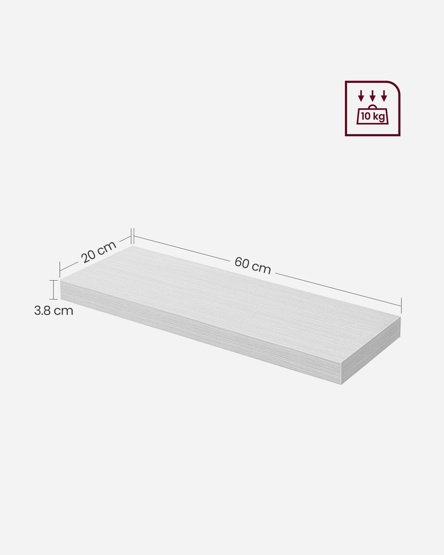 Floating Wall Shelf - Engineered Wood - Maple White - Versatile Display for Décor and Picture Frames