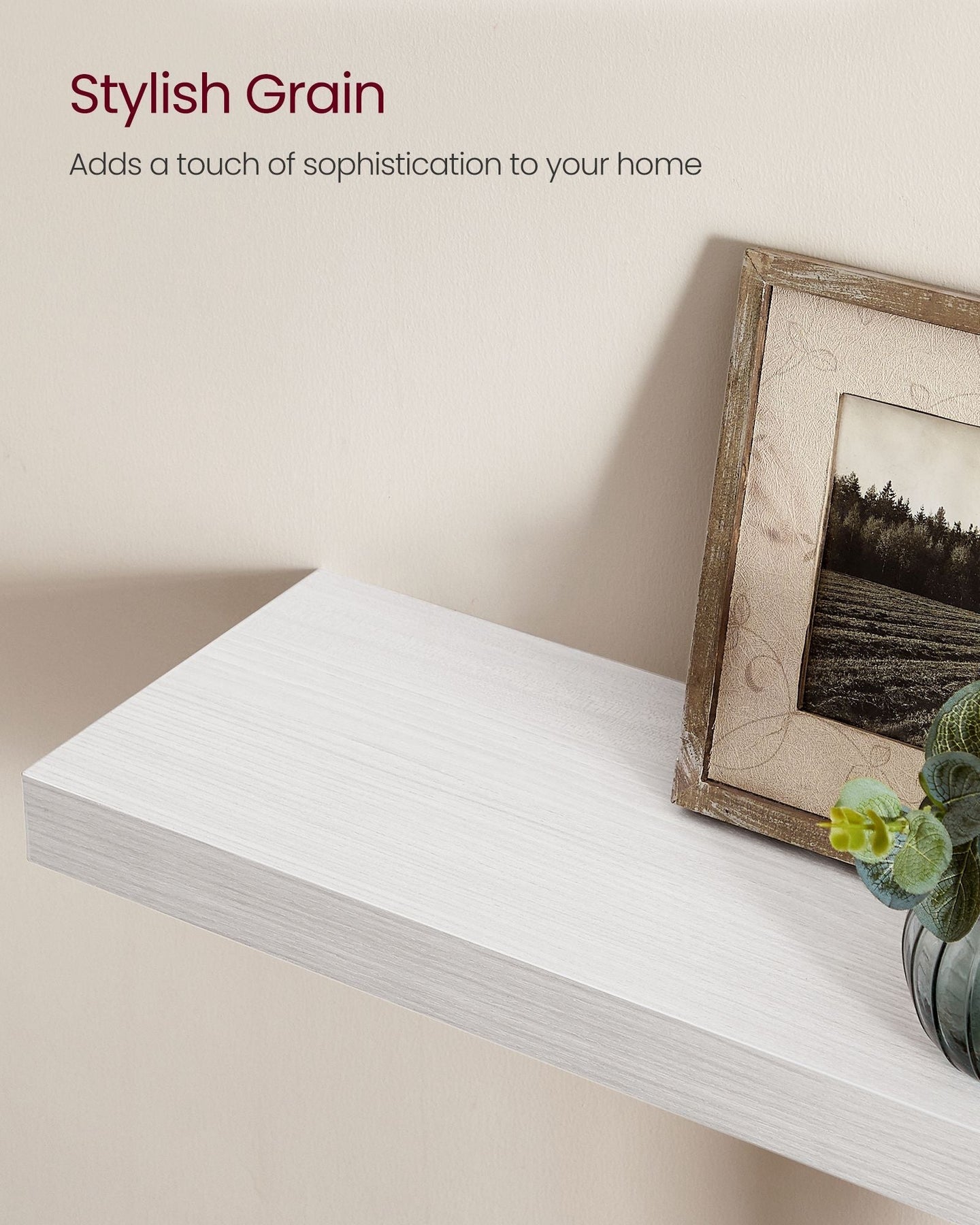 Floating Wall Shelf - Wood - Maple White - Versatile Display for Home Decor
