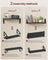 Set of 3 Floating Wall Shelves - Wood - Ink Black - Dual Mounting Options