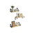 Set of 3 Floating Wall Shelves - Wood - Ink Black - Dual Mounting Options