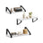 Wall Shelves Floating Shelves Set of 3 30 35 Cloud White and Matte Black - Wood and Steel - Cloud White