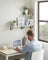 Wall Shelves Floating Shelves Set of 3 30 35 Cloud White and Matte Black - Wood and Steel - Cloud White