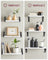 Wall Shelves Floating Shelves Set of 3 30 35 Cloud White and Matte Black - Wood and Steel - Cloud White