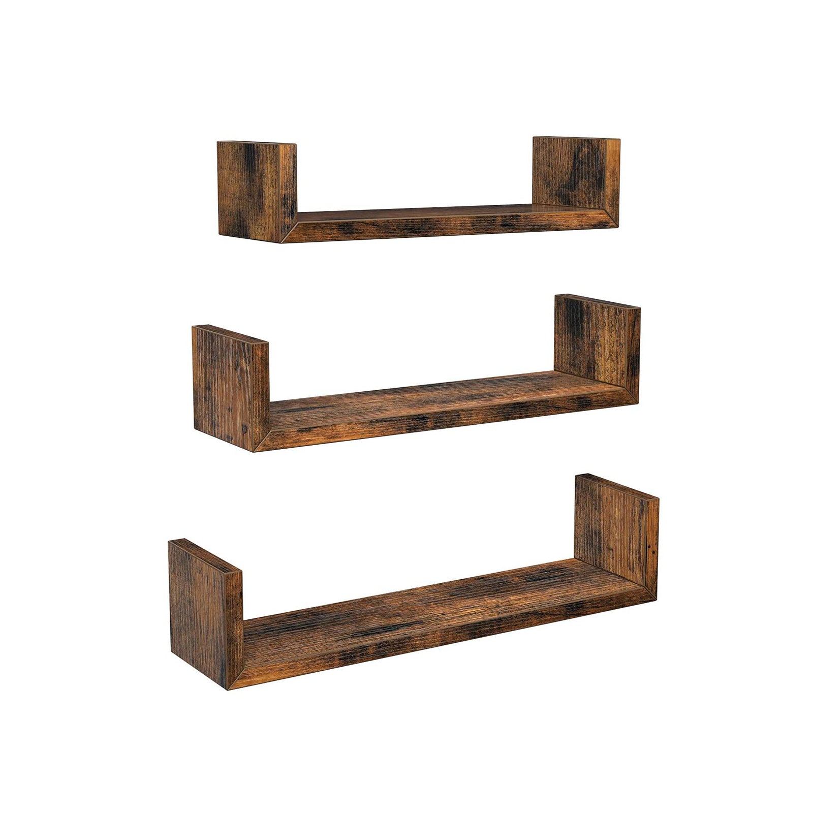 2-Tier Countertop Storage Shelf - Wood - Rustic Brown - Versatile for Home and Office Use