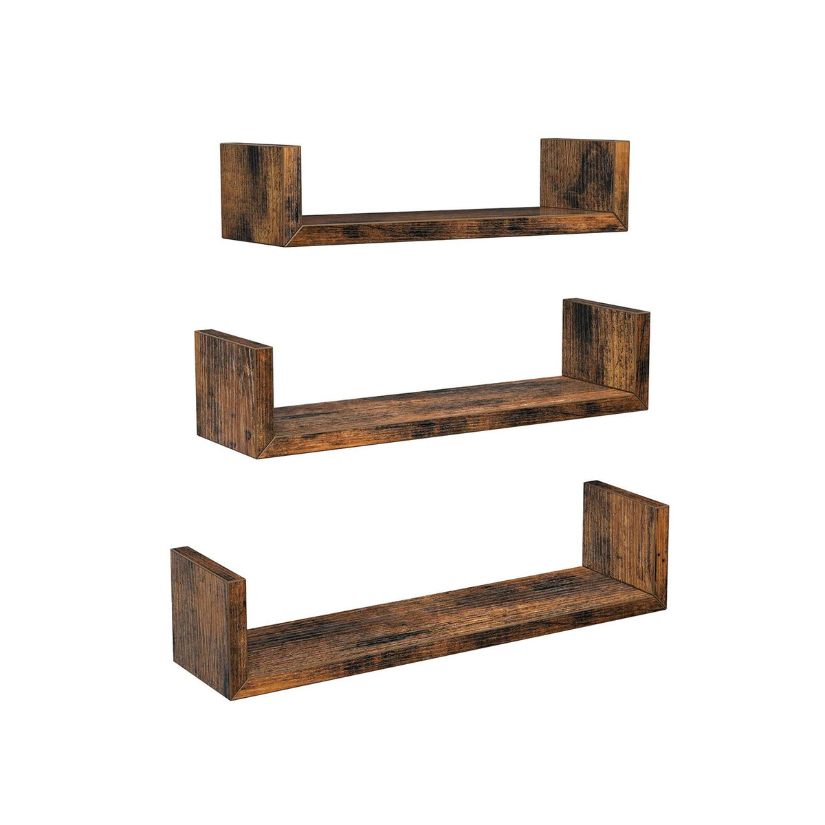 2-Tier Countertop Storage Shelf - Wood - Rustic Brown - Versatile for Home and Office Use