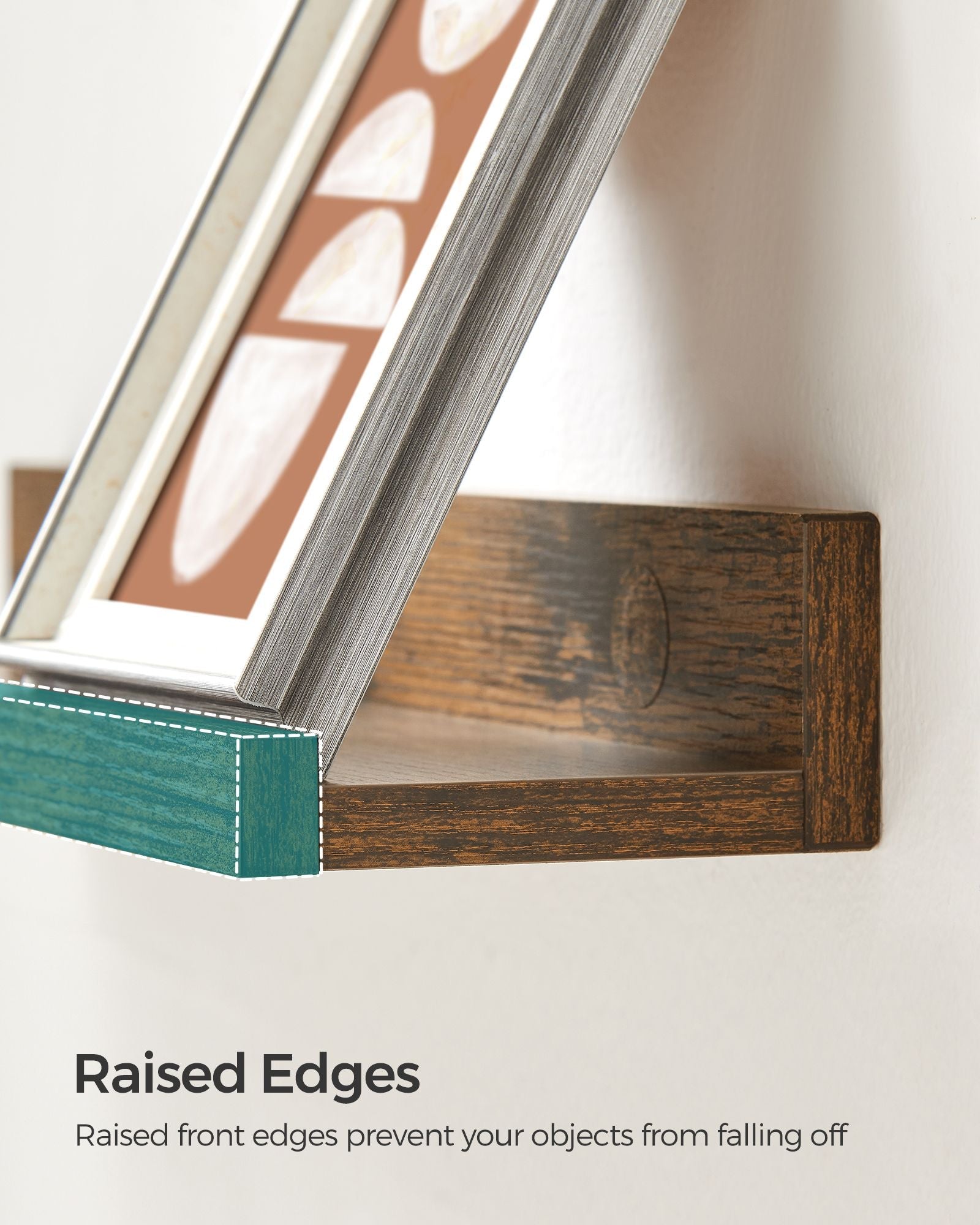 Floating Shelves - Wood - Rustic Brown - Set of 3