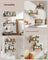 Set of 2 Floating Wall Shelves - Wood - Rustic Brown - Dual Mounting Options
