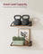 Set of 2 Floating Wall Shelves - Wood - Rustic Brown - Dual Mounting Options