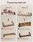 Set of 3 Wall Mounted Floating Shelves - Wood - Rustic Brown - Versatile 2 Mounting Options