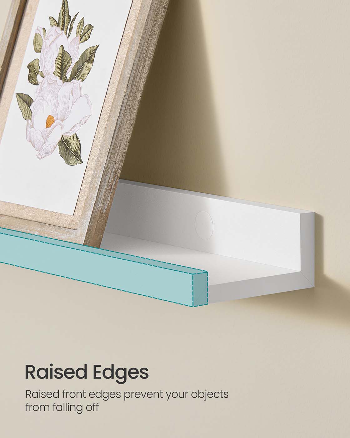 Set of 3 Floating Shelves - MDF - Matte White - Versatile Display for Home and Office