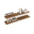 Floating Wall Shelves - Set of 4 - MDF - Rustic Brown