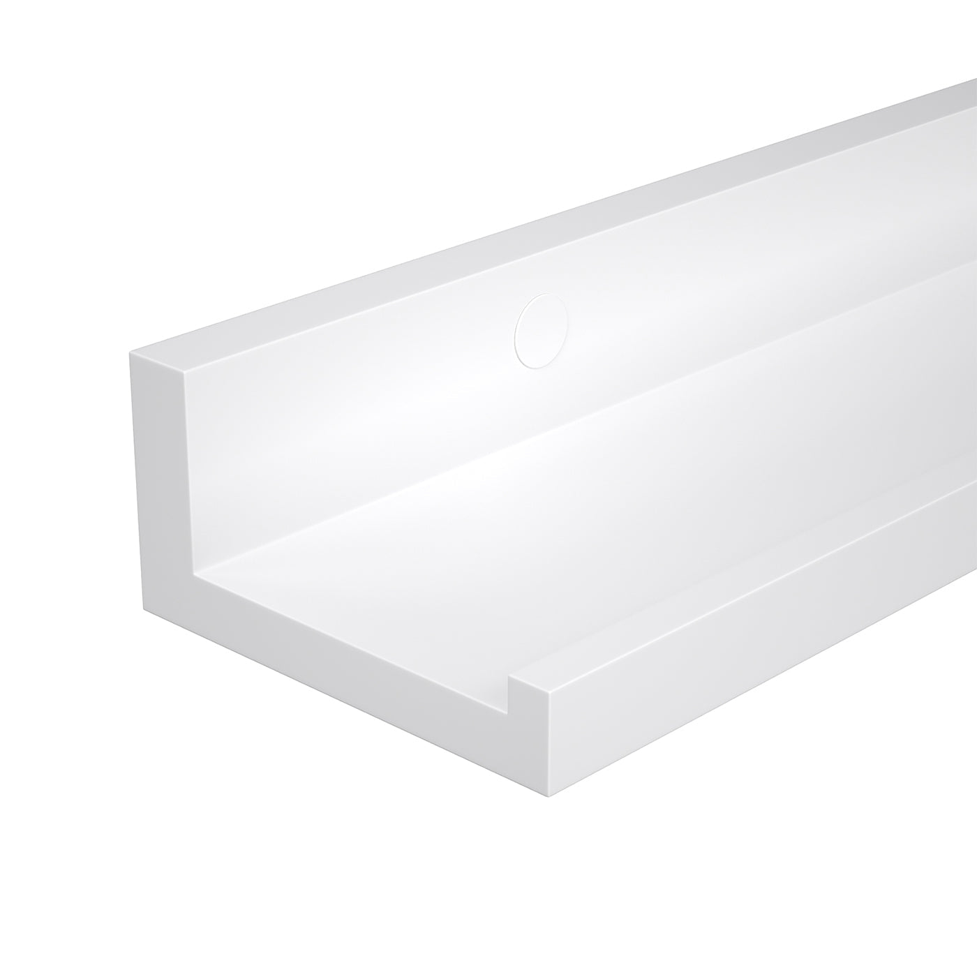 Set of 2 Floating Wall Shelves - Wood - Matte White - Front-Edge Design for Picture Frames and Trinkets