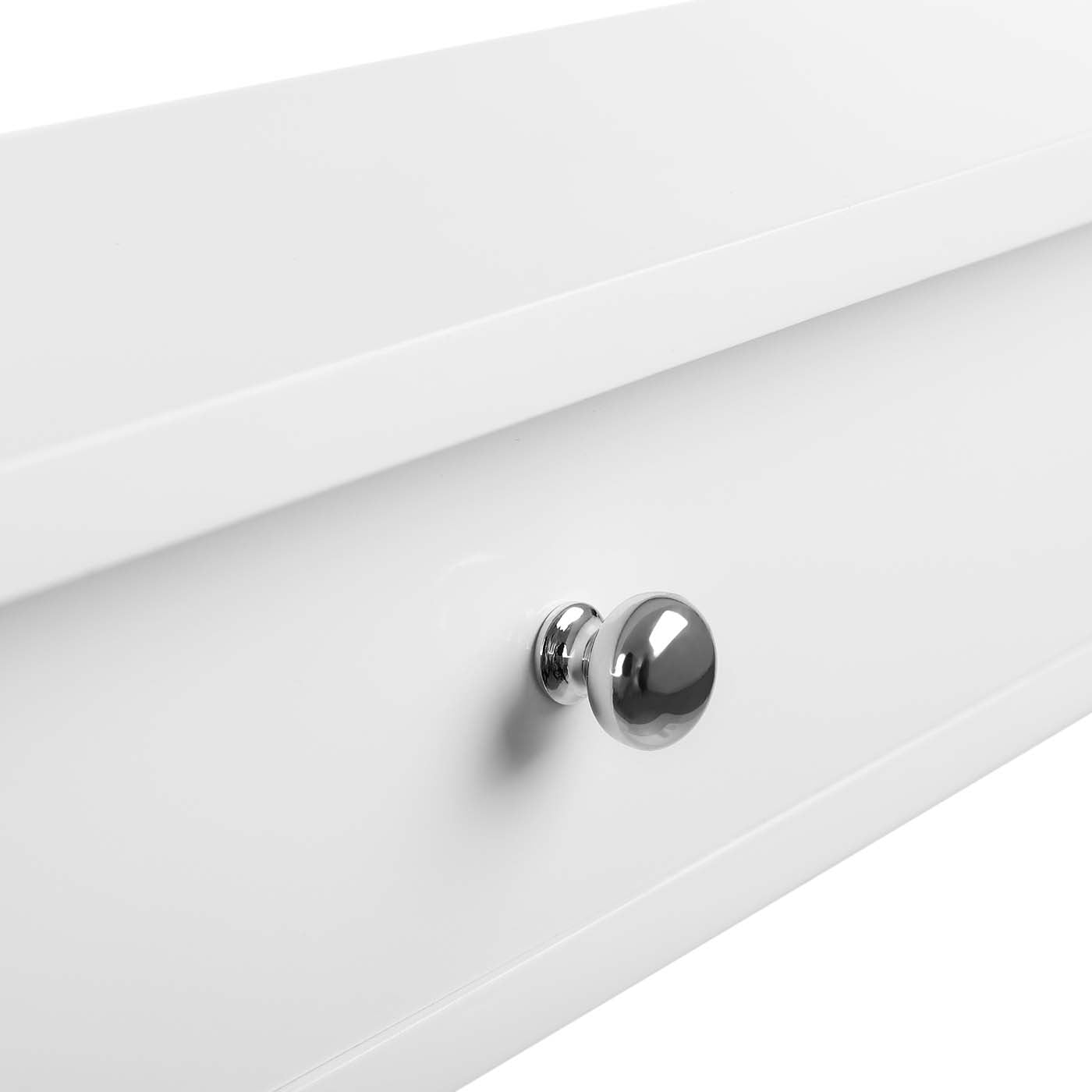 Floating Wall Shelf - 3 Drawers - White - High Gloss Finish