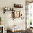 Set of 3 Wall Mounted Floating Shelves - Wood - Rustic Brown - Versatile Mounting Options