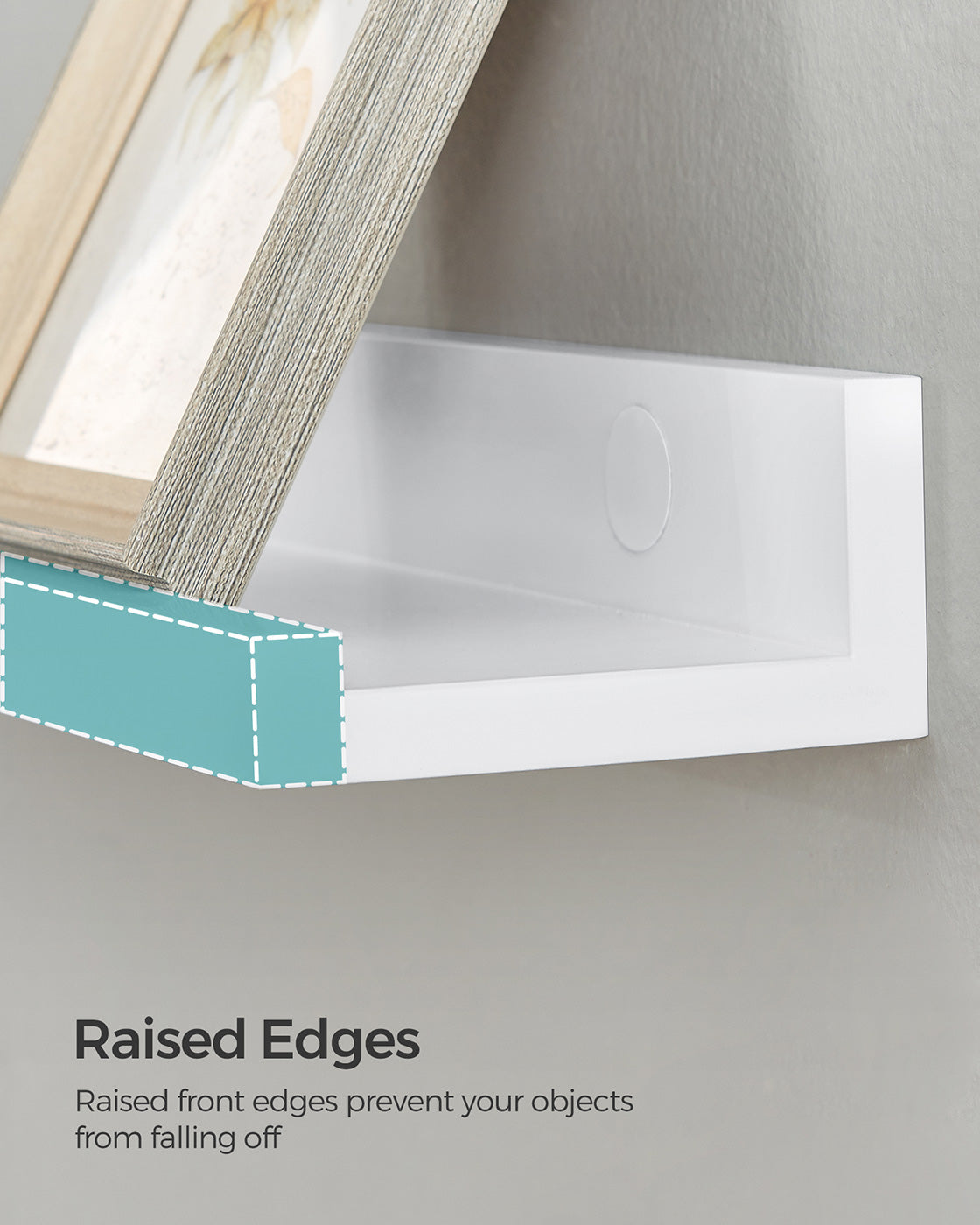 Floating Ledge Shelf - Wood - White - Set of 3 with Invisible Assembly