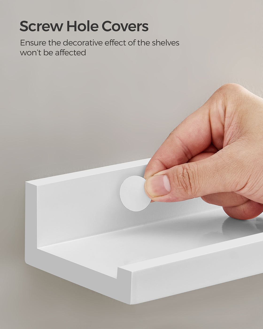 Floating Ledge Shelf - Wood - White - Set of 3 with Invisible Assembly