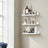 Floating Wall Shelves - Wood - White - Set of 3
