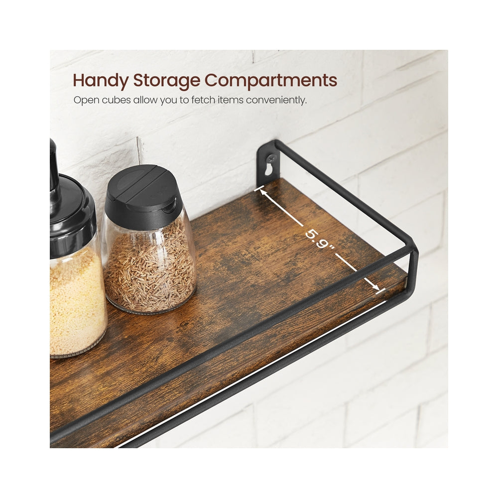 Spice Rack Set - 2 Shelves - Particleboard - Floating Design