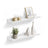 Floating Wall Shelf Set - MDF - White - High-Gloss Finish for Picture Frames and Books