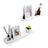 Floating Wall Shelf Set - MDF - White - High-Gloss Finish for Picture Frames and Books
