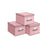 Storage Boxes - Fabric - Beige - Set of 3 with Label Holders and Lids