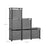 Ladder Storage Unit - Metal - Black - 6-Cube Modular Design with Storage Boxes