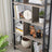 Large 4-Tier Bookcase - Steel - Greige and Black - Stable and Safe Design