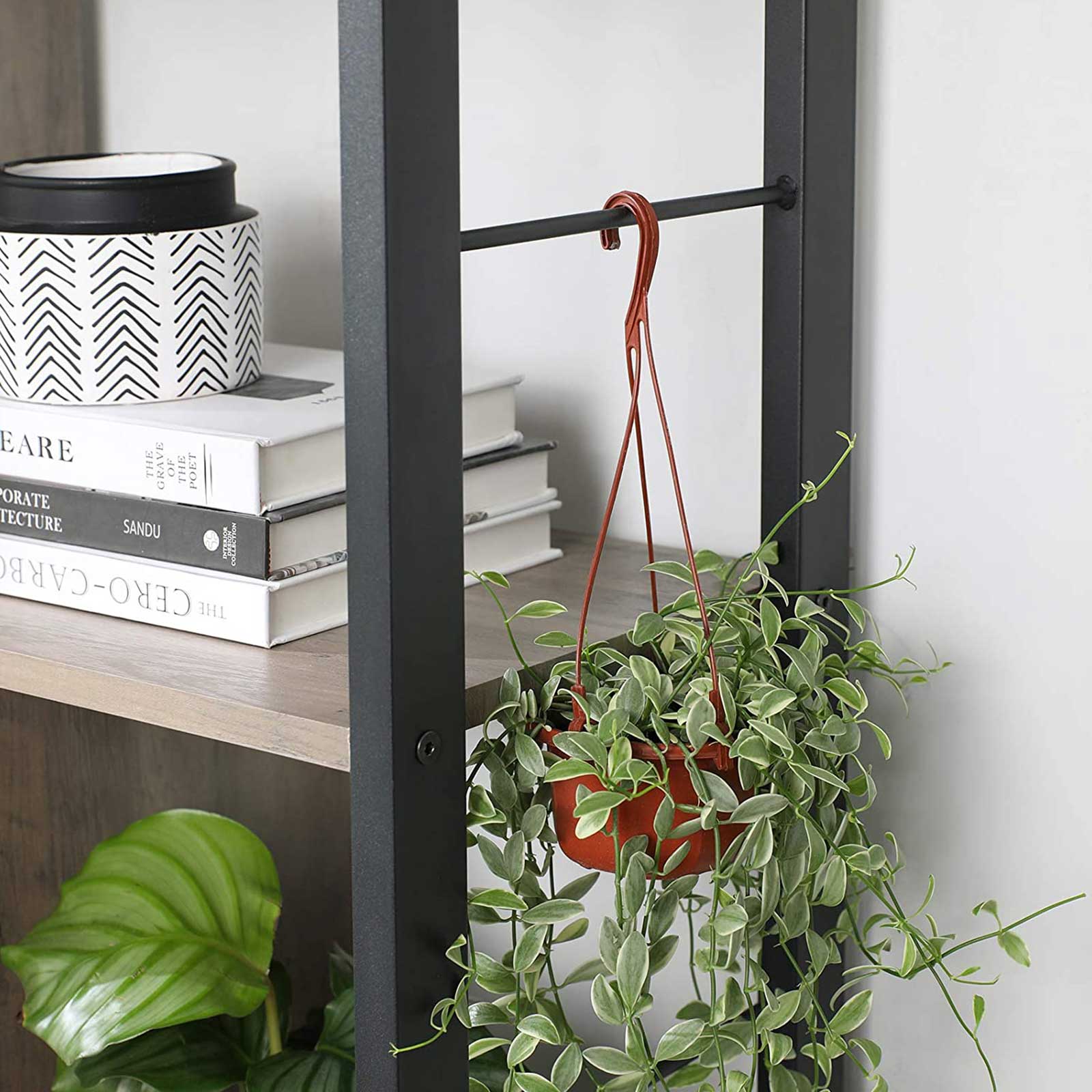 Large 4-Tier Bookcase - Steel - Greige and Black - Stable and Safe Design