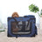 Large Folding Fabric Pet Carrier - Dark Blue - Spacious Design with Booster Seat Function