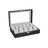 Watch Box - PU - Black - Large Compartment with Glass Window and Velvet Lining