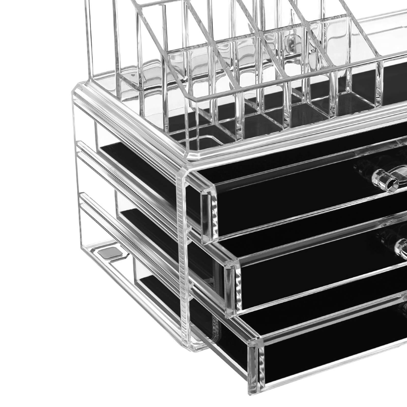 Makeup Organiser - Large 3-Drawer Design - Acrylic - Clear - Durable and Reliable