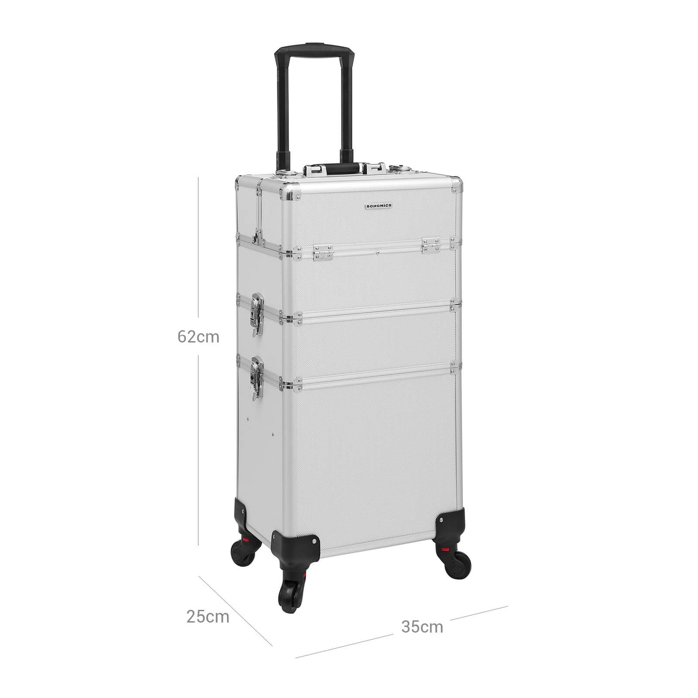 Large Trolley Cosmetic Case - Black - Durable Material