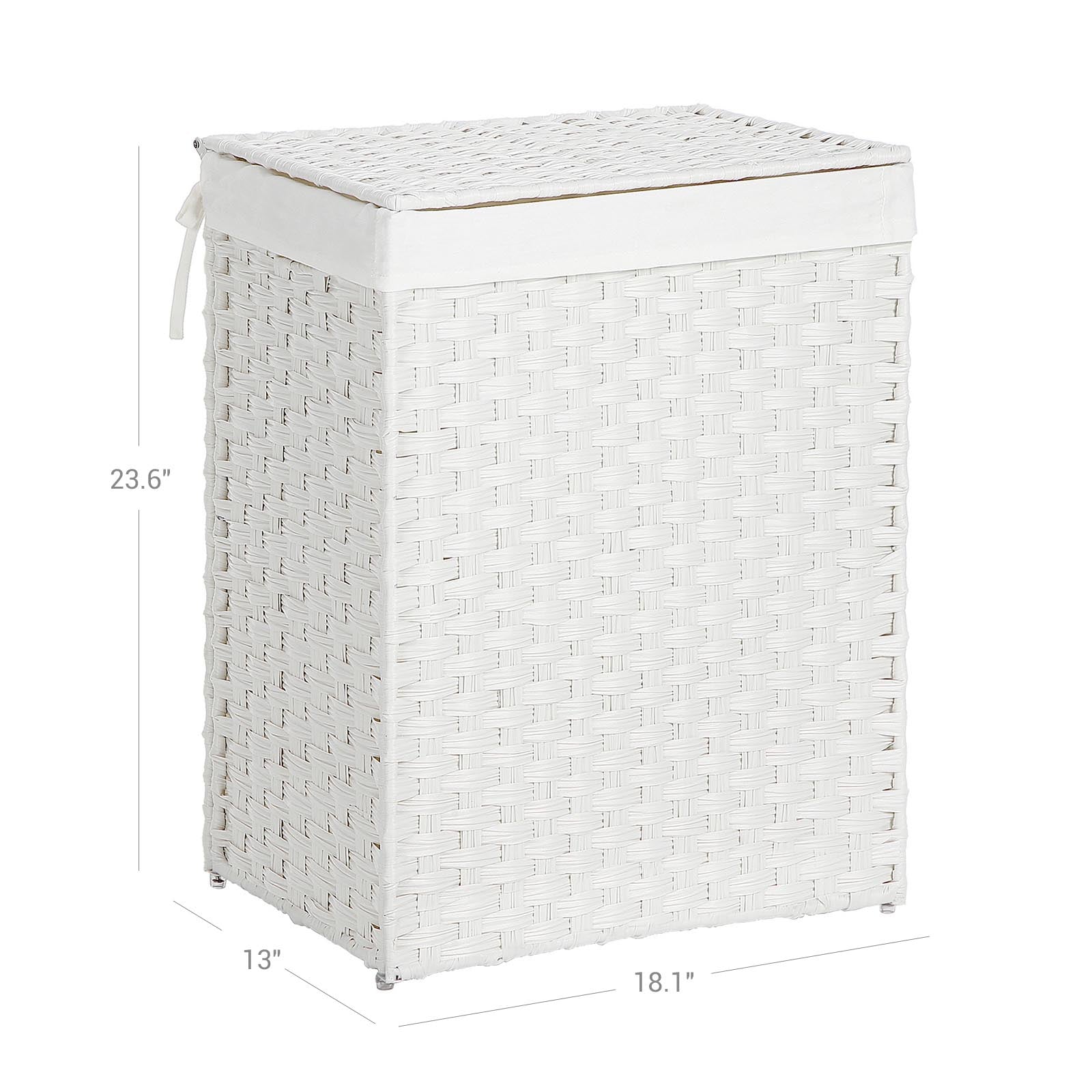 Laundry Basket - Synthetic Rattan - Natural - Foldable with Lid and Handles