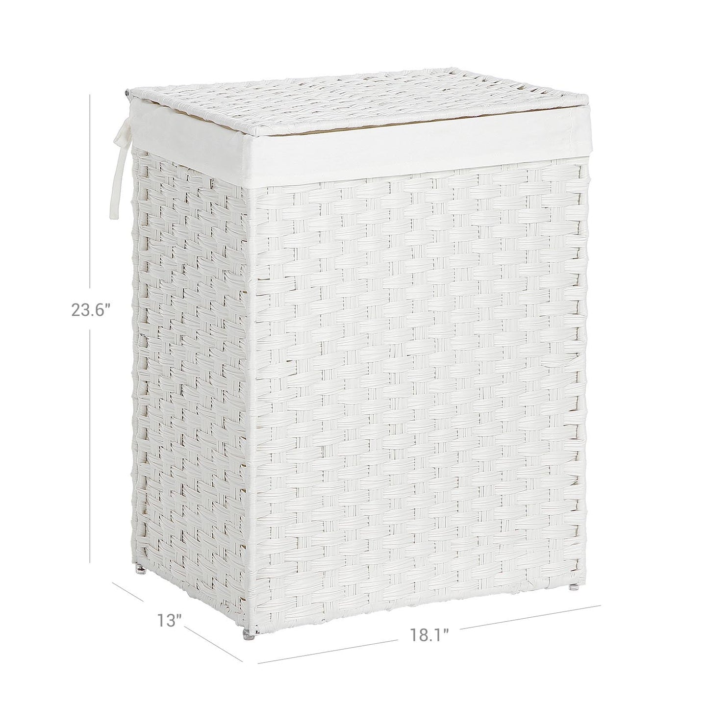 Laundry Basket - Synthetic Rattan - Natural - Foldable with Lid and Handles