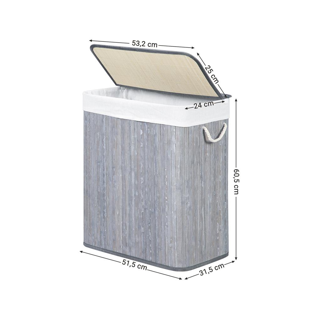 Laundry Hamper - Fabric - Distressed Grey - Foldable with Removable Liner and Handles