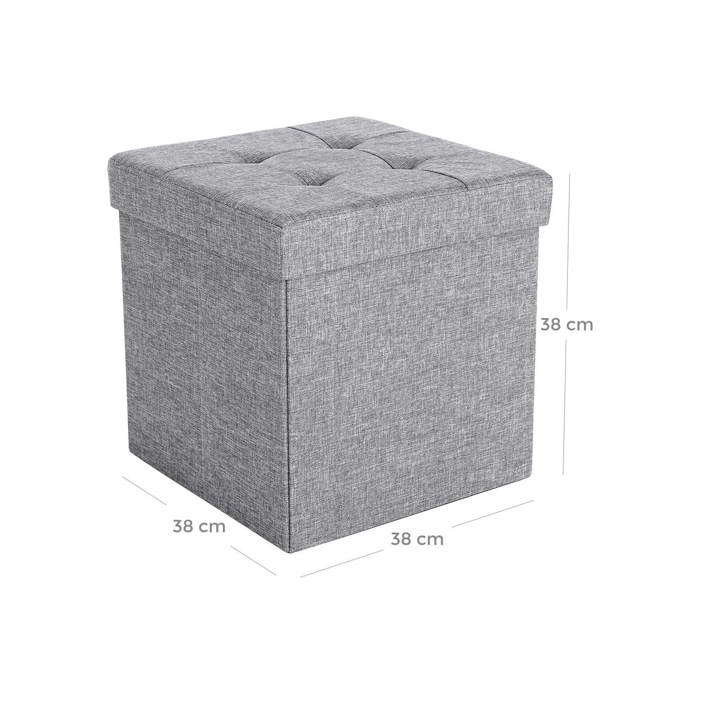 Folding Storage Ottoman - Light Grey - Linenette