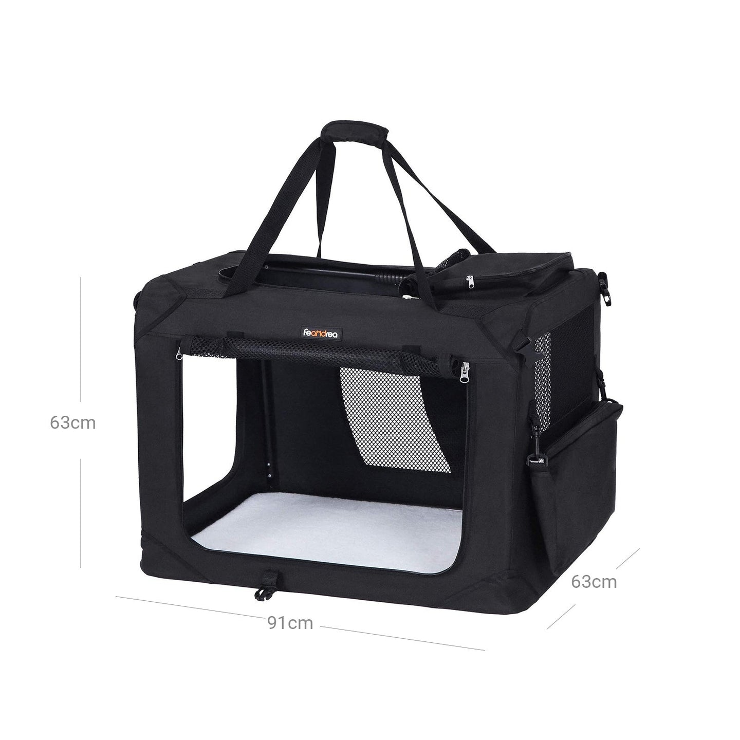 Pet Carrier - Fabric - Black - Lightweight and Folding Design