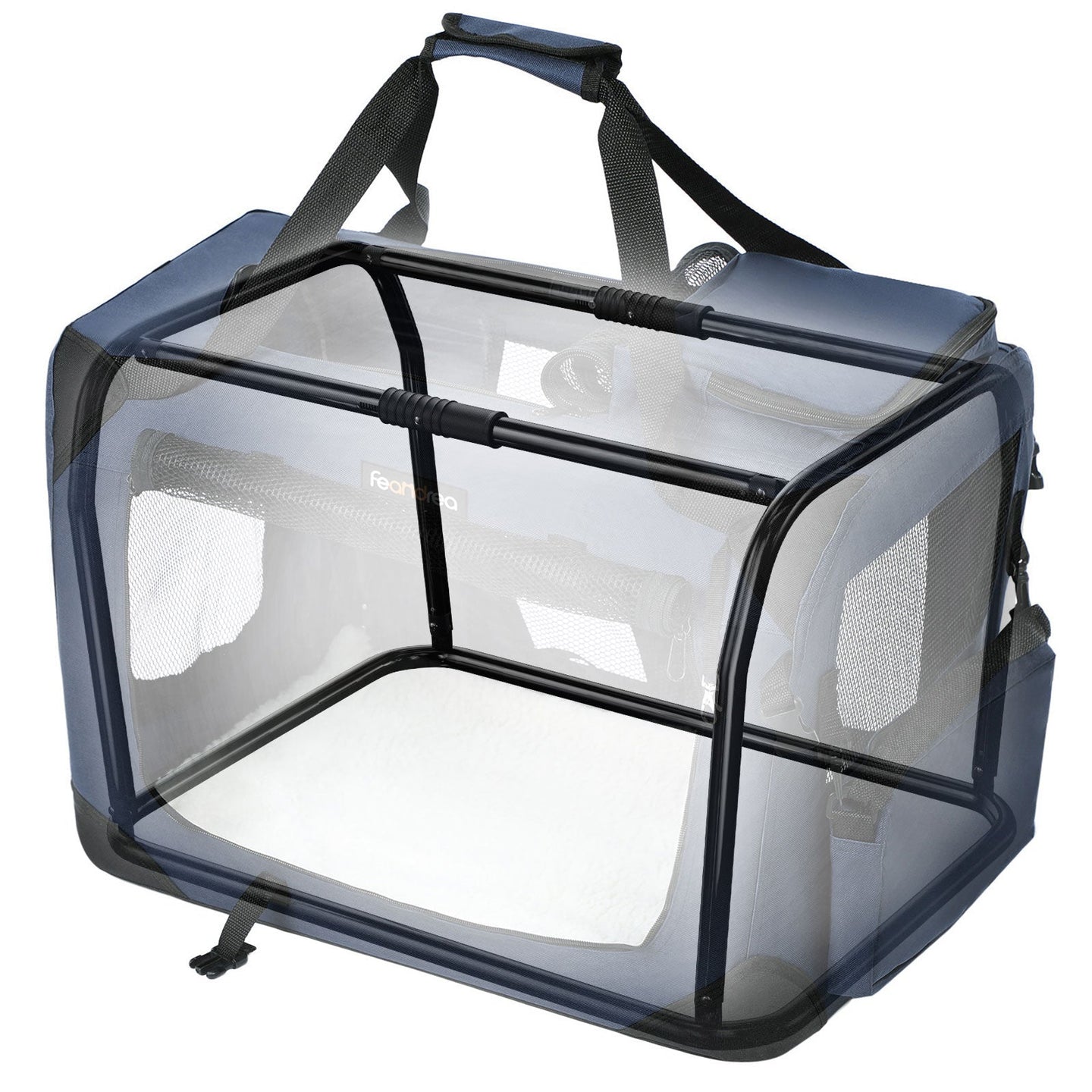 Folding Fabric Pet Carrier - Black - Lightweight